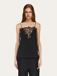 Silk top with lace detail