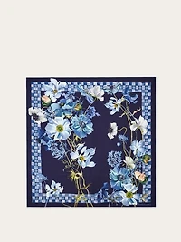 Flowers print silk scarf