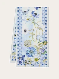 Fiori print silk scarf