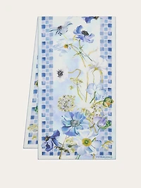 Fiori print silk scarf