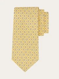 Turtle print silk tie