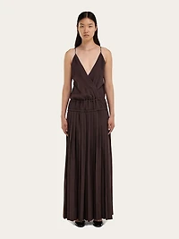 Long dress with pleated skirt
