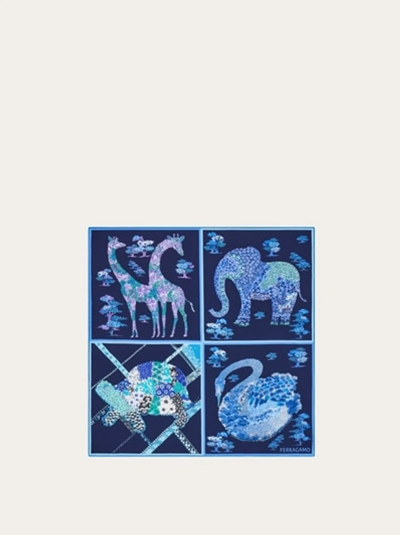 Patchwork print silk bandana