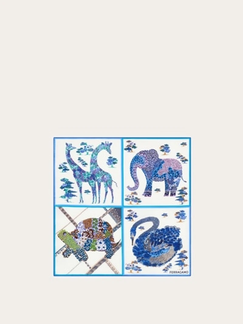 Patchwork print silk bandana