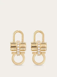 Crystal embellished padlock earrings