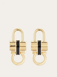 Padlock earrings with resin detail