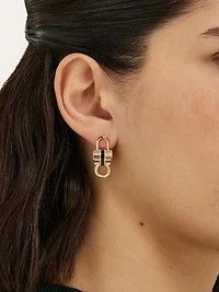 Padlock earrings with resin detail