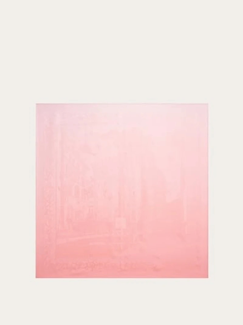 Silk jacquard scarf with palazzo motif