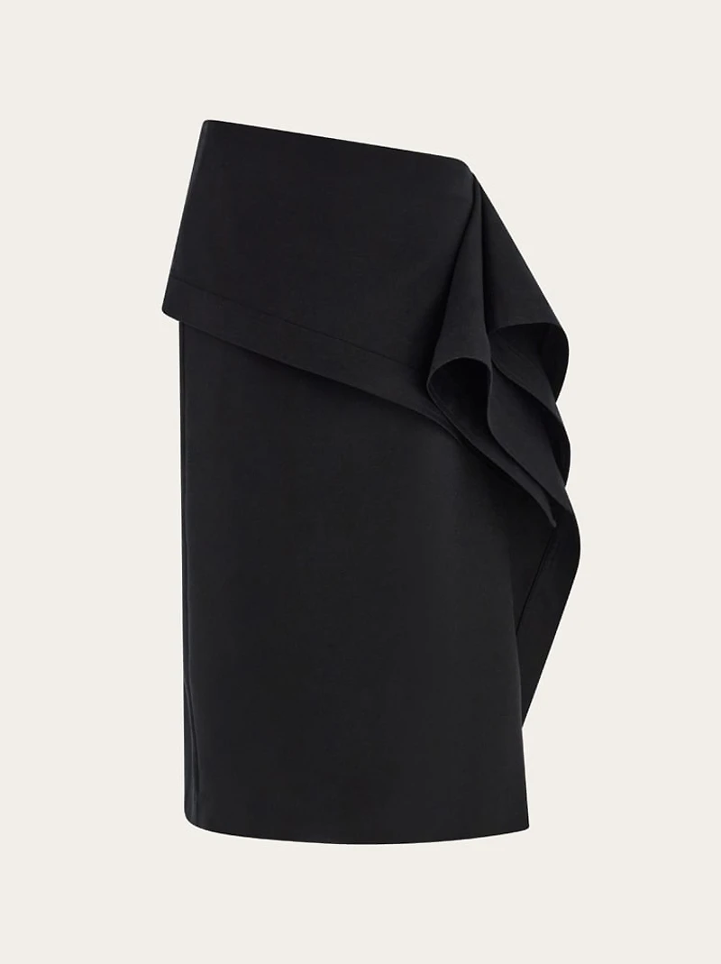 Asymmetric skirt with peplum detail