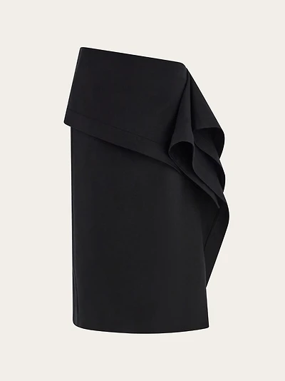 Asymmetric skirt with peplum detail