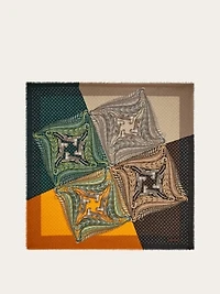 Madras print cashmere stole