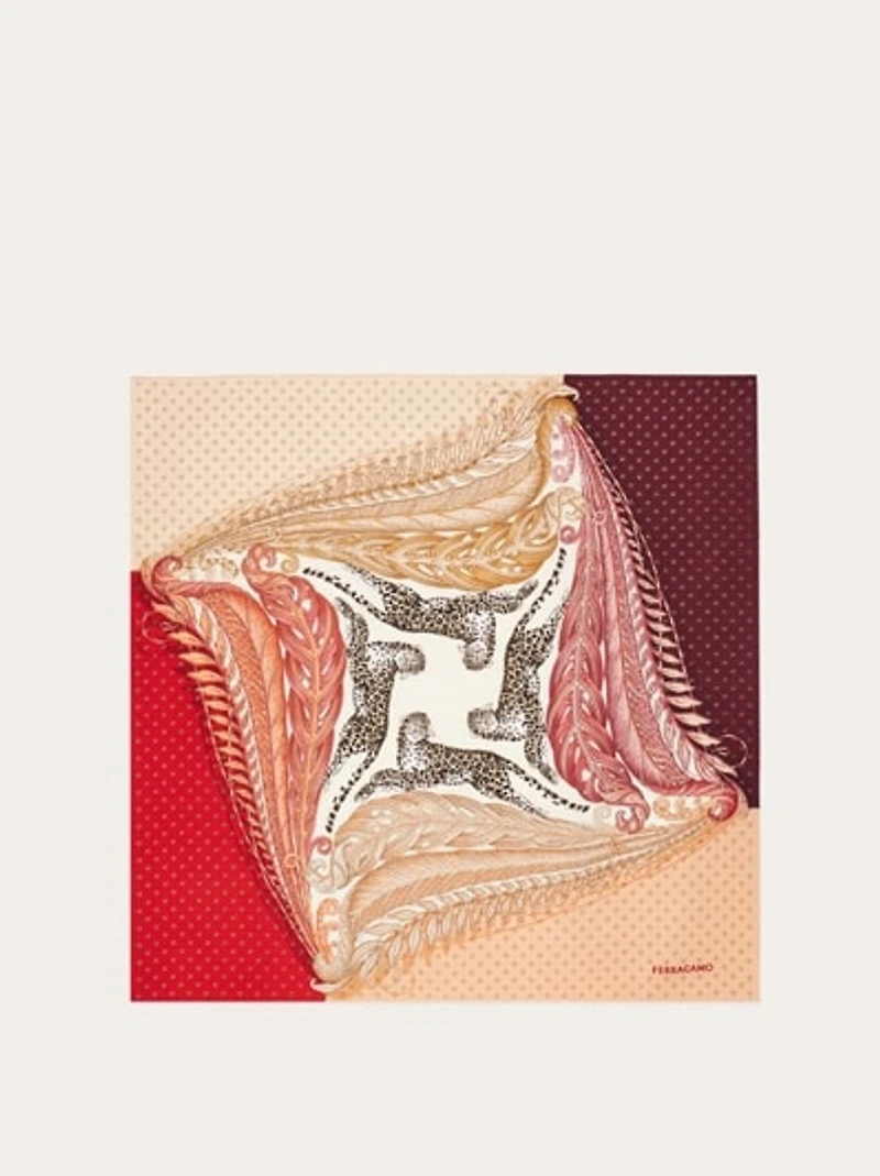 Madras print silk foulard