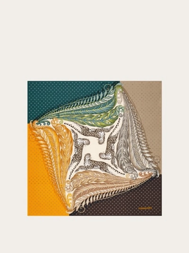 Madras print silk foulard