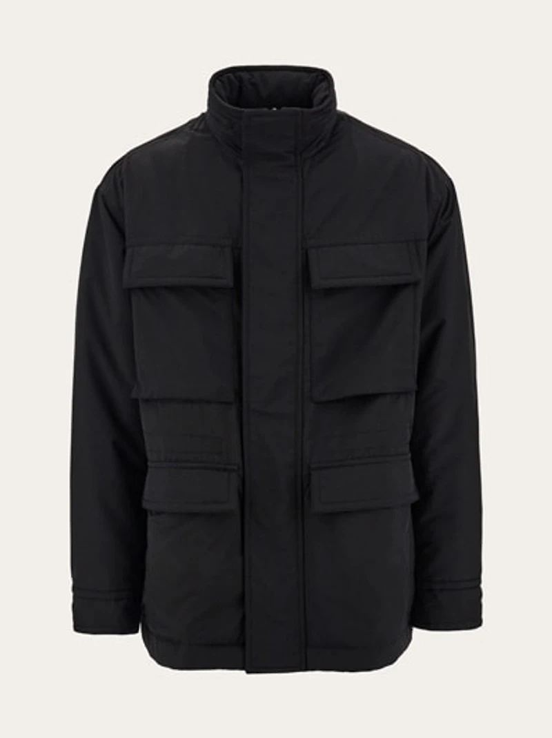 Technical faille caban overcoat