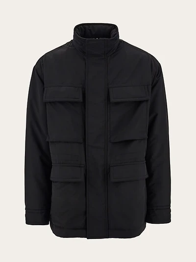 Technical faille caban overcoat