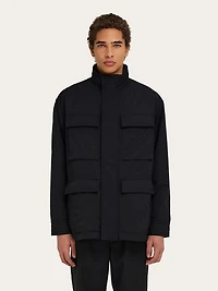 Technical faille caban overcoat