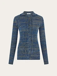 Knitted top with lace detail