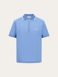Cotton polo shirt with zip closure