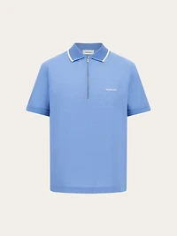 Cotton polo shirt with zip closure
