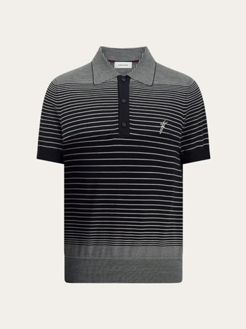 Degrade striped polo shirt