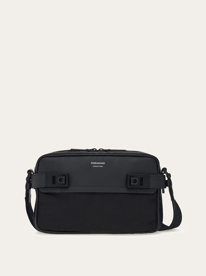 Crossbody bag with Gancini buckles