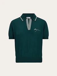 Silk blend polo shirt