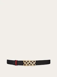 Reversible and adjustable belt with woven Gancini