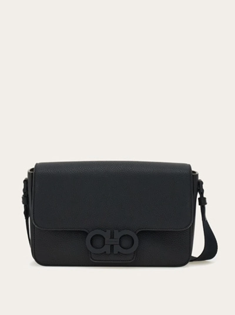 Double Gancini messenger bag