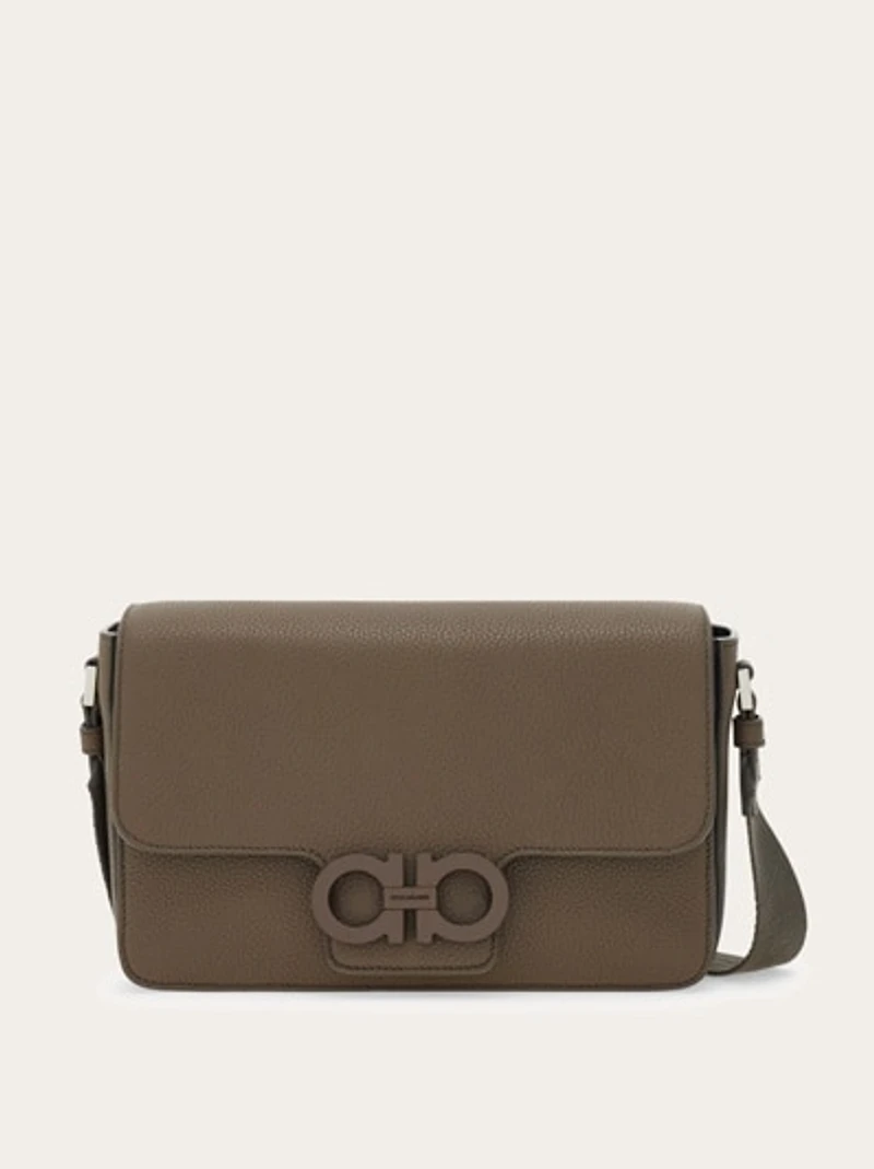 Double Gancini messenger bag