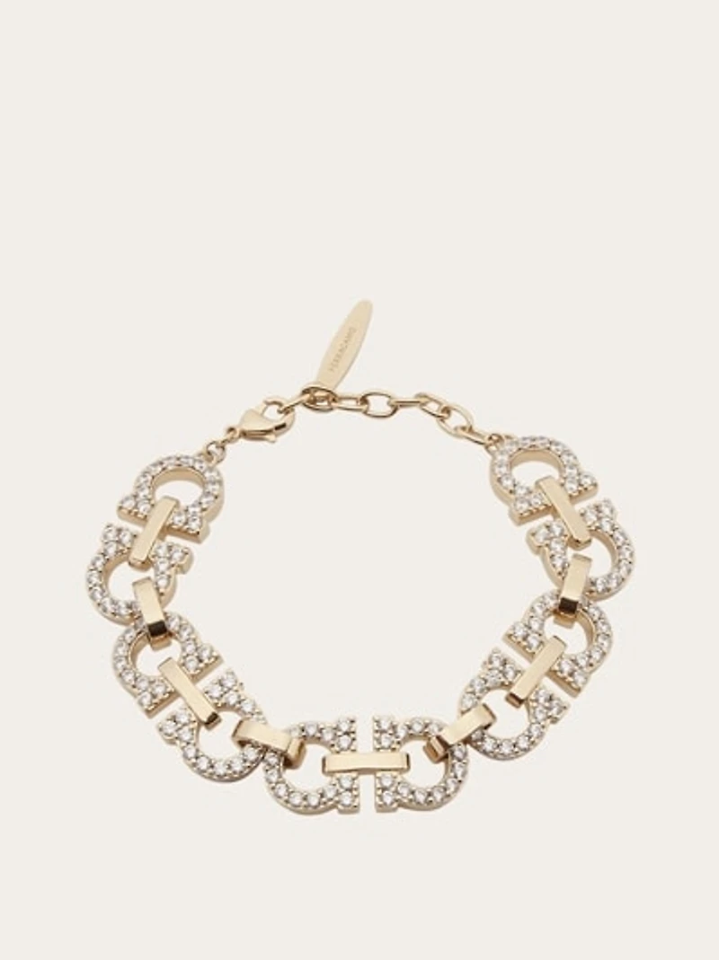 Crystal embellished Gancini bracelet