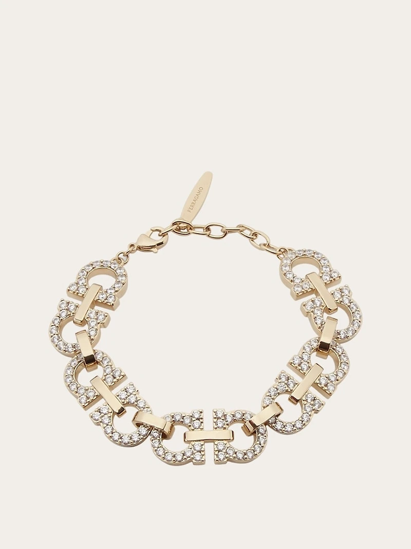 Crystal embellished Gancini bracelet