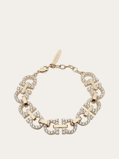 Crystal embellished Gancini bracelet