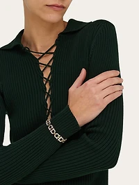 Crystal embellished Gancini bracelet