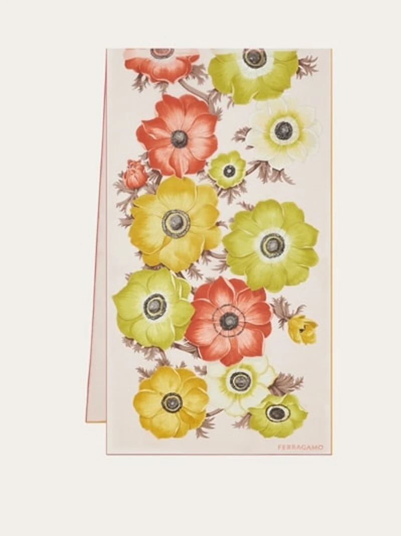 Anemone print silk scarf