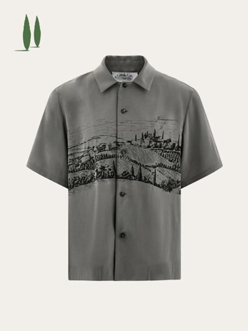Tuscany print silk shirt