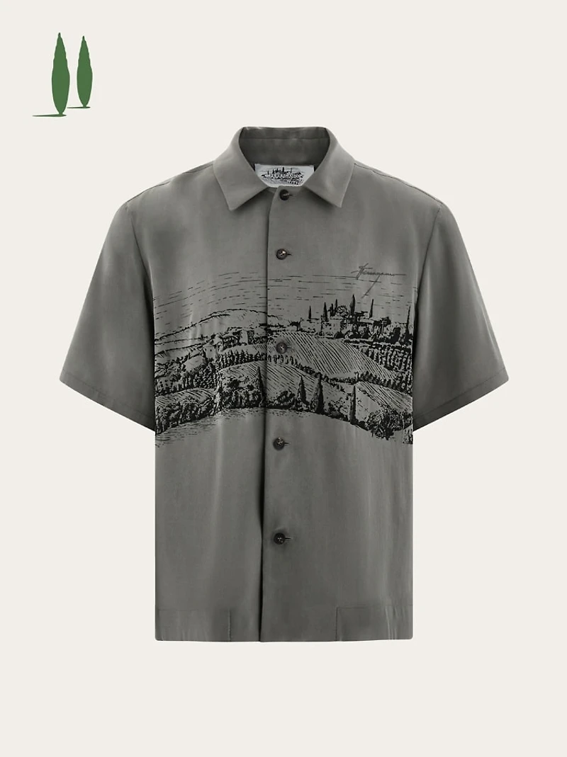 Tuscany print silk shirt