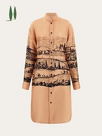 Printed shirt dress