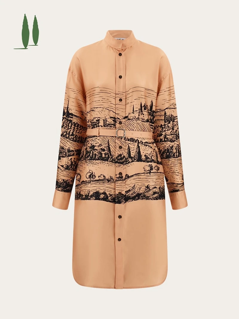 Printed shirt dress