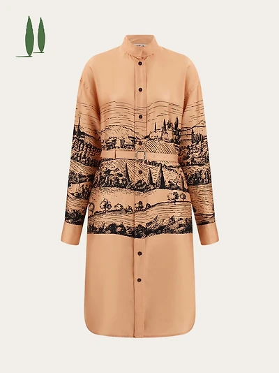 Printed shirt dress