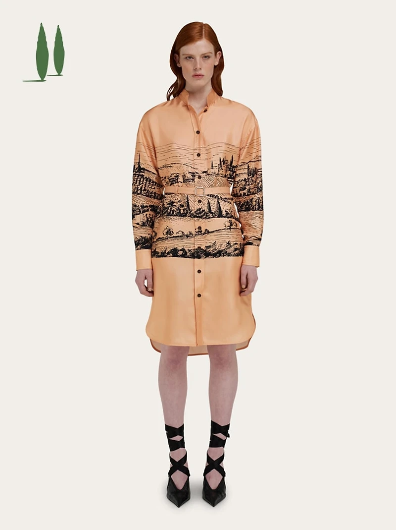 Printed shirt dress