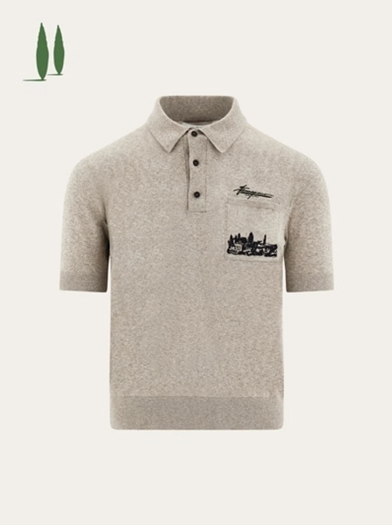 Tuscany print polo shirt