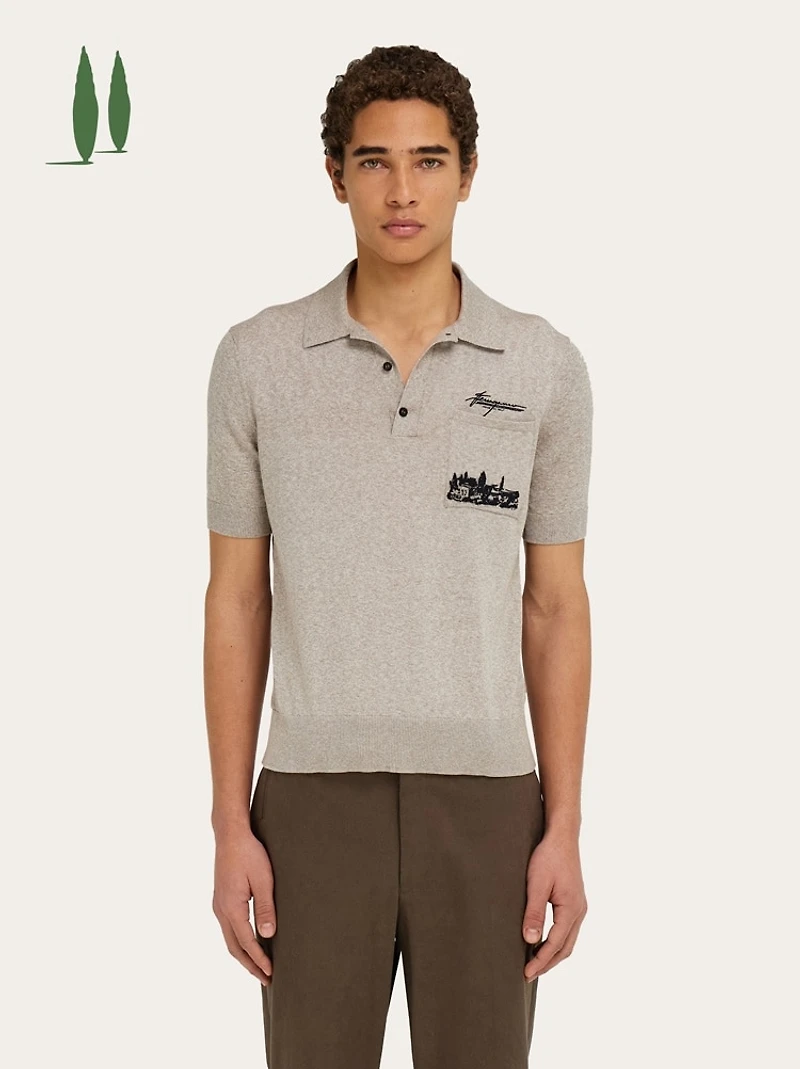 Tuscany print polo shirt