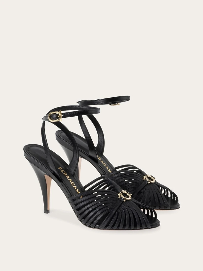 Sandal with Gancini element