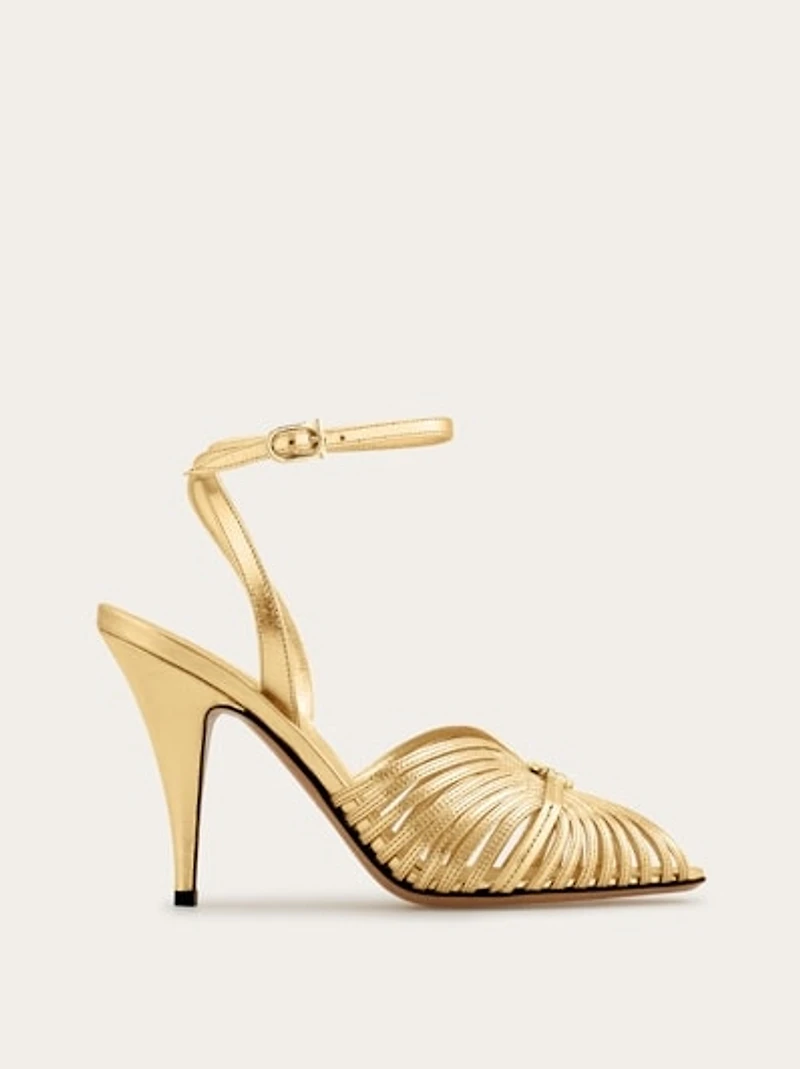 Sandal with Gancini element