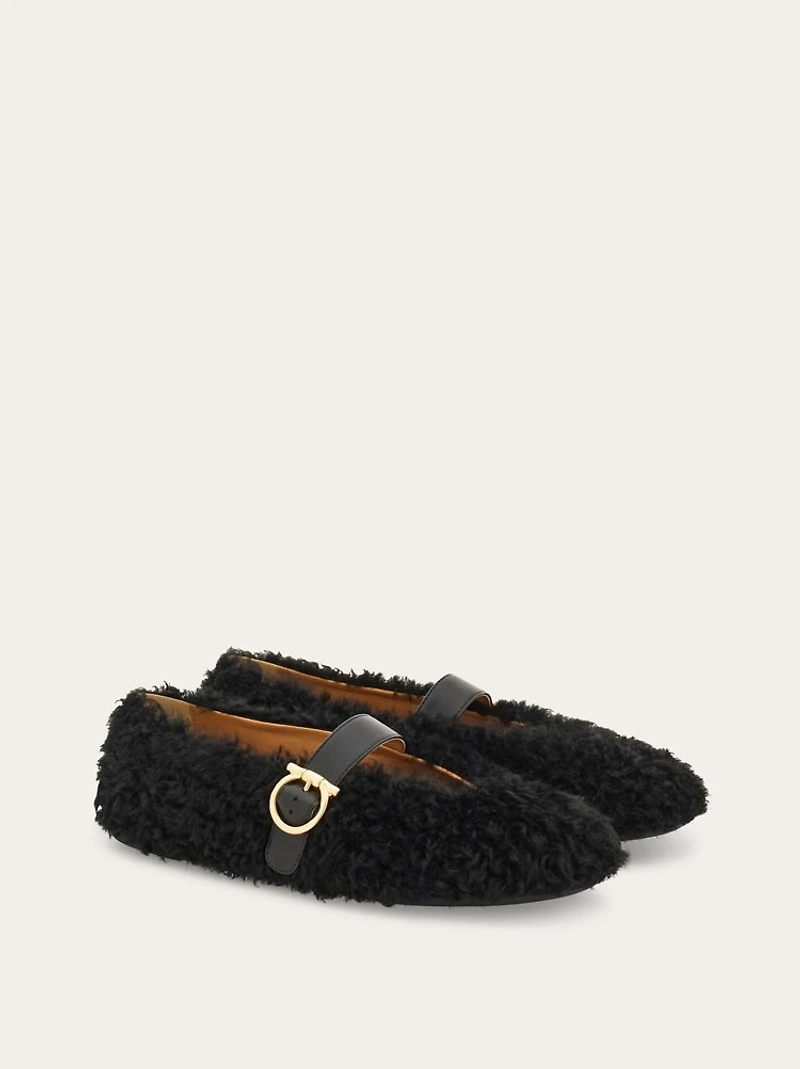 Shearling ballet flat