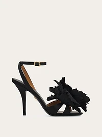 Flower embellished high heel sandal