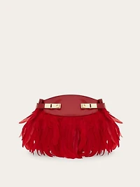 Hug soft crossbody bag with feathers (XS