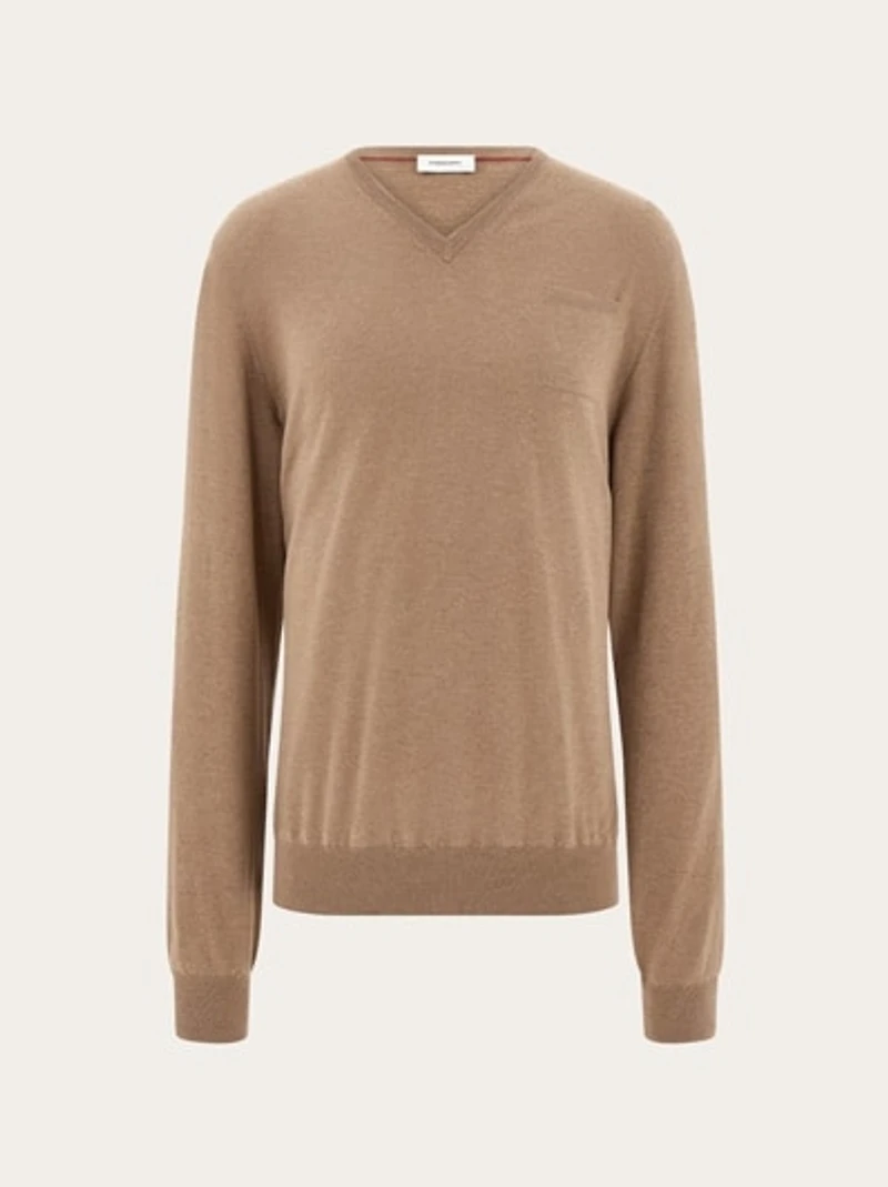 V-neck sweater with pocket detail