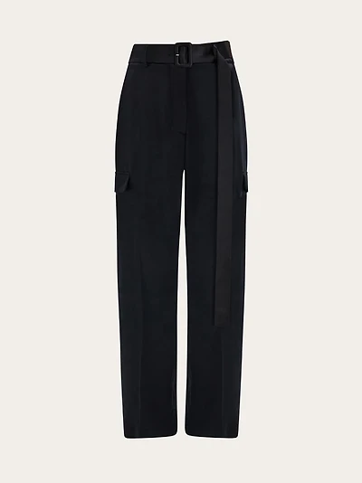 Satin cargo trouser