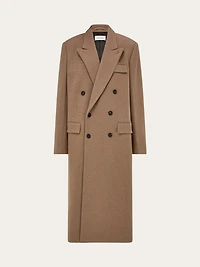 Jersey interlock double breasted coat